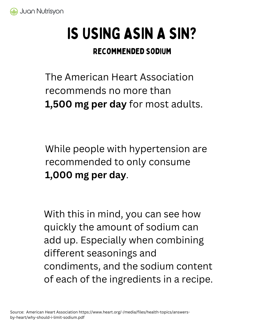 Recommended sodium limits